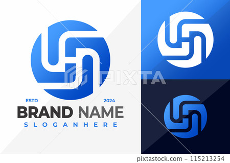 Letter H Vortex Circle logo design vector symbol icon illustration 115213254