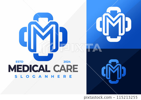 Letter M Medical Care logo design vector symbol icon illustration Letter M Medical Care logo design vector symbol icon illustration 115213255