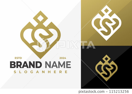 Letter S Heart Crown logo design vector symbol icon illustration Letter S Heart Crown logo design vector symbol icon illustration 115213256