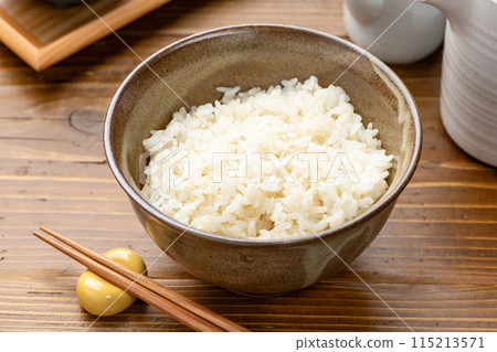 White rice in a bowl 115213571