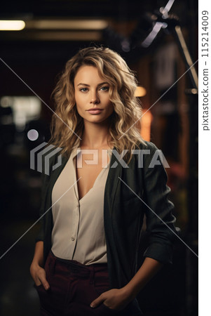 Confident Female Filmmaker in Studio Confident Female Filmmaker in Studio 115214009