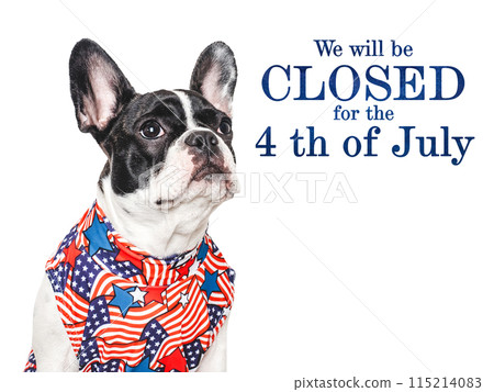 Signboard with the inscription We will be closed 115214083