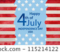 Happy Independence Day. Beautiful drawing of the American Flag 115214122