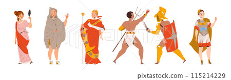 Ancient Romans Character as Cultural Ethnicity or Nationality from Classical Antiquity Vector Set 115214229