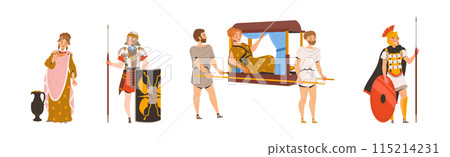 Ancient Romans Character as Cultural Ethnicity or Nationality from Classical Antiquity Vector Set Ancient Romans Character as Cultural Ethnicity or Nationality from Classical Antiquity Vector Set 115214231
