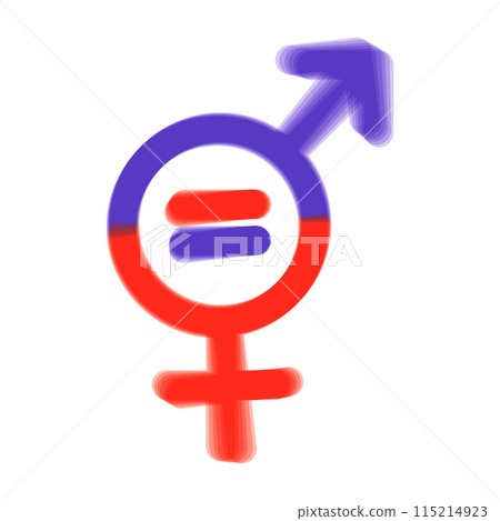 Men and women symbol. Gender equality symbol. Women and men should always have equal opportunities. Vector illustration. Flat. Men and women symbol. Gender equality symbol. Women and men should always have equal opportunities. Vector illustration. Flat. 115214923