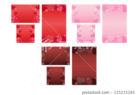 Valentine's Day image vector background illustration set of various hearts [horizontal] [square] [vertical] 115215283