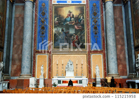 Hungary, Esztergom Basilica, Altarpiece, Stephen Praying to the Virgin Mary Hungary, Esztergom Basilica, Altarpiece, Stephen Praying to the Virgin Mary 115215958