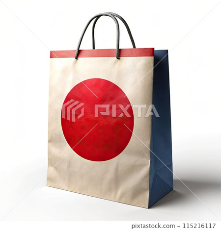 QATAR Flag Shopping Bag: National Pride on White Background. Qatar's Iconic Flag Adorns Shopping Bag on White . Qatar's Flag Shopping Bag National Pride Displayed 115216117