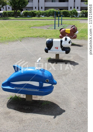 Swings in the park - Dolphins, pandas, horses 115216668