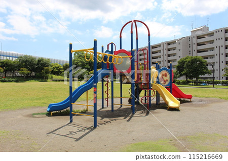 fixed playground equipment in the park fixed playground equipment in the park 115216669