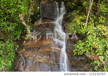 A small waterfall flowing into the Kizu River, Minamiyamashiro Village, Kyoto Prefecture A small waterfall flowing into the Kizu River, Minamiyamashiro Village, Kyoto Prefecture 115216767