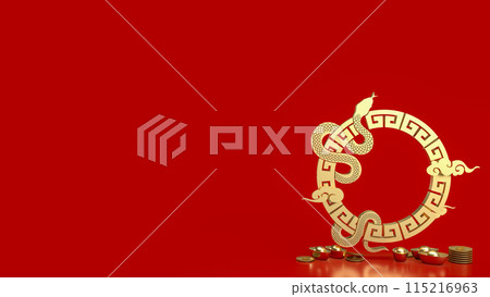 The year of snake for holiday concept 3d rendering. 115216963
