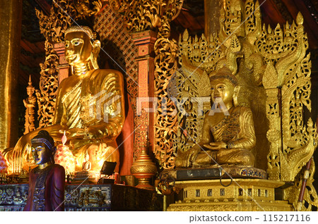 Inside the Wat Nantaram temple is a golden teak Buddha image. Name of Buddha Metta It is a Buddha image. 115217116