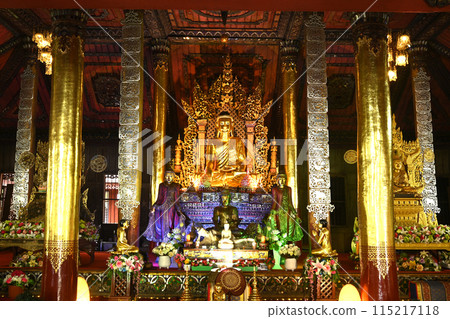Inside the Wat Nantaram temple is a golden teak Buddha image. Name of Buddha Metta It is a Buddha image. Inside the Wat Nantaram temple is a golden teak Buddha image. Name of Buddha Metta It is a Buddha image. 115217118