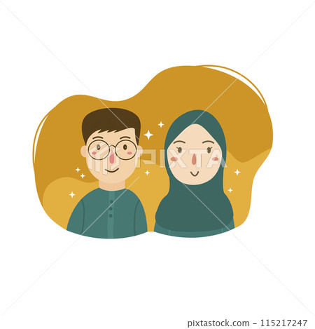 Hand drawn iftar illustration with people  115217247