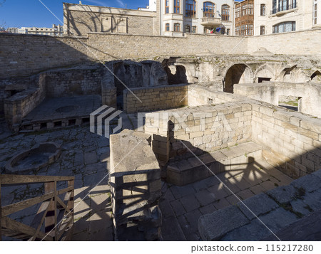 Remains of public baths in the Palace of Shirvanshahs, Baku / Baku, Azerbaijan 115217280