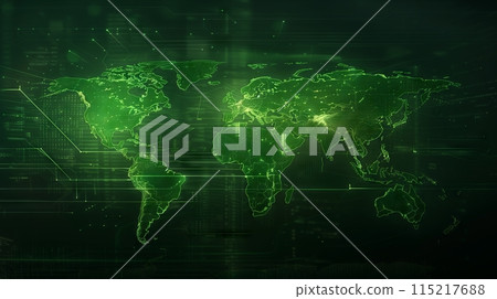 Digital World Map 115217688