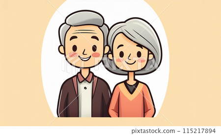 Elder couple illustration 115217894