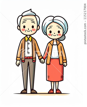 Elder couple illustration 115217904