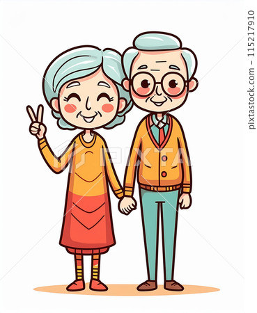 Elder couple illustration 115217910