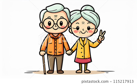 更老的夫婦例證 更老的夫婦例證 115217913