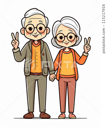 Elder couple illustration 115217916