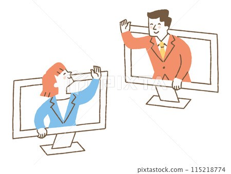 Business people greeting online_color Business people greeting online_color 115218774