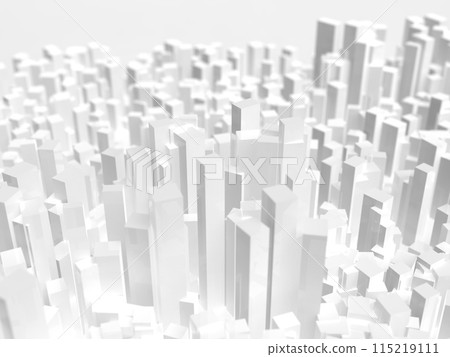Image of a city of crowded white buildings 3D illustration horizontal Image of a city of crowded white buildings 3D illustration horizontal 115219111