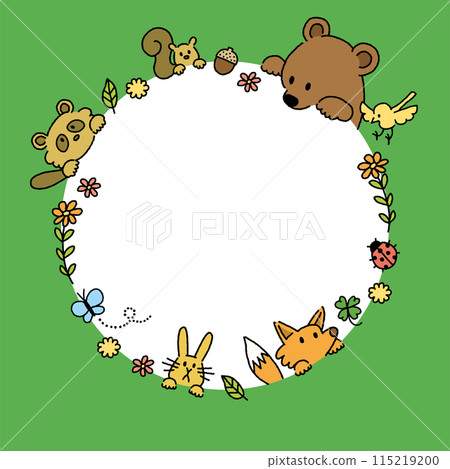Forest animals illustration frame Spring Forest animals illustration frame Spring 115219200