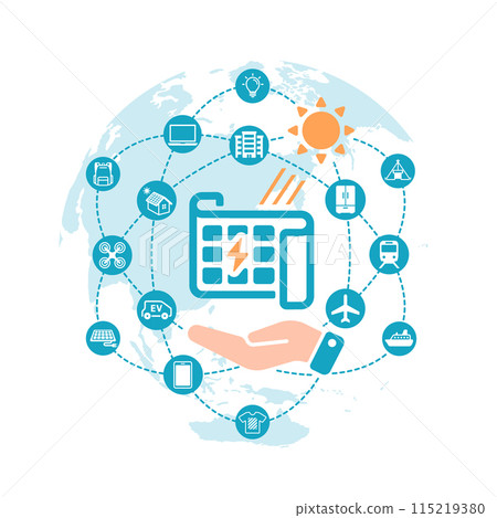 Perovskite solar cell vector illustration 115219380