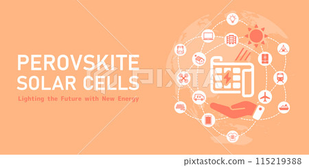 Perovskite solar cell vector banner illustration 115219388