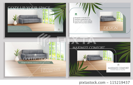 Interior design banner set 115219437