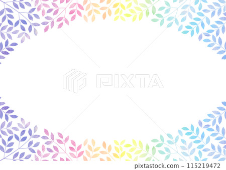 彩虹色漸層葉框 115219472