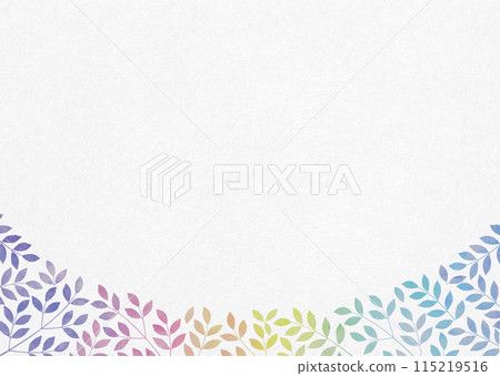 Rainbow color gradation leaf frame 115219516