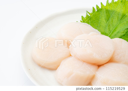 Close up of scallop sashimi Close up of scallop sashimi 115219529