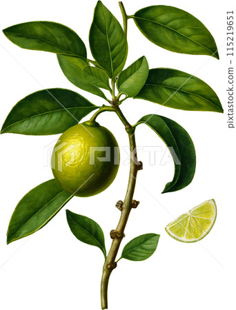 Vintage illustration of lime 115219651