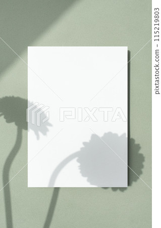 Card mock-up with plant shadow 115219803