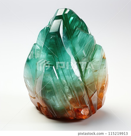 Emerald tourmaline on the white background. 115219913