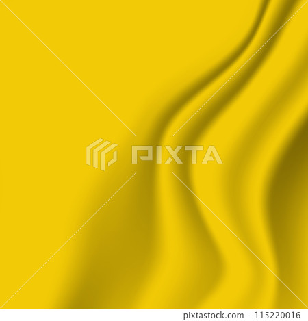 Silk yellow background. Abstract vector pattern with copy space. Liquid wave texture, smooth drapery wallpaper. Wedding fabric, satin. Wavy design for banner, card, postcard, backdrop Silk yellow background. Abstract vector pattern with copy space. Liquid wave texture, smooth drapery wallpaper. Wedding fabric, satin. Wavy design for banner, card, postcard, backdrop 115220016