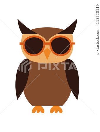 Illustration of an owl wearing glasses - Stock Illustration [115220119 ...