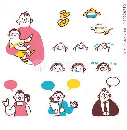 支持育兒集的支持者插圖素材 115220210