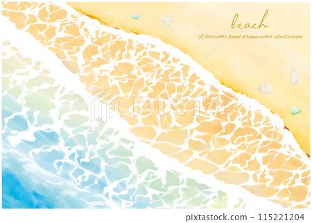 水彩手繪沙灘與海濱背景 115221204