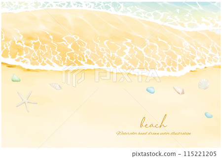 水彩手繪沙灘與海濱背景 115221205