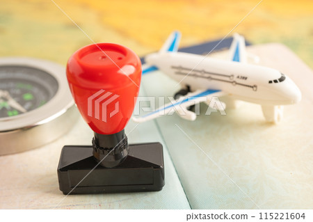 Approved Stamp visa and passport document to immigration at airport in country. Approved Stamp visa and passport document to immigration at airport in country. 115221604