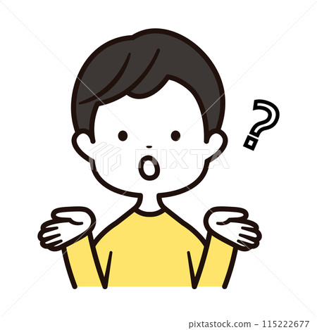 未知反應男孩上半身圖示插畫素材 未知反應男孩上半身圖示插畫素材 115222677
