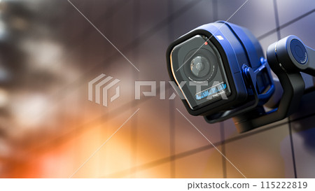 Cctv Security Camera in dark area. Can be used in technology background or security work. 115222819