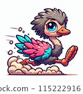 Running Blue Ostrich 115222916