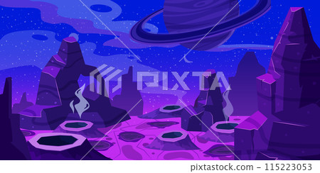 Fantasy space cartoon game concept background 115223053