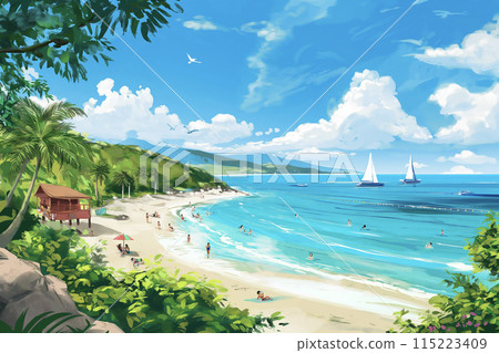 Summer holidays on a tropical beach Summer holidays on a tropical beach 115223409